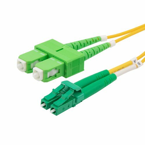 20 PACK LOT 5m LC(APC)-SC(APC) Duplex 9/125 OS2 Singlemode Yellow OFNR 16FT
