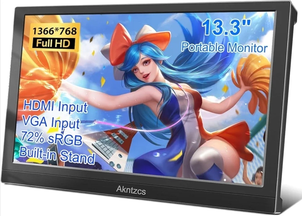 Portable Monitor 13.3 Inch HD 1366 * 768 External Travel Laptop Monitor HDMI