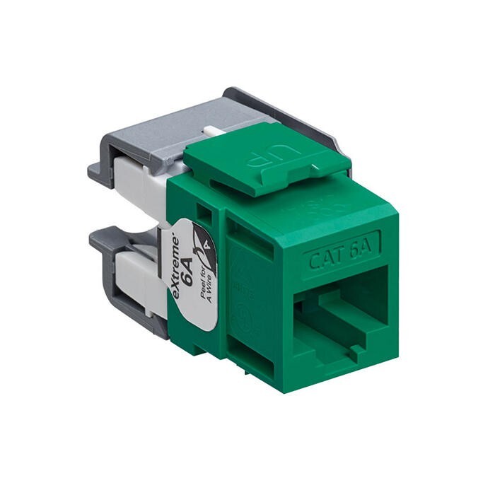 Leviton 6110G-RV6 Extreme Cat 6A Quickport Jack Channel-Rated Green