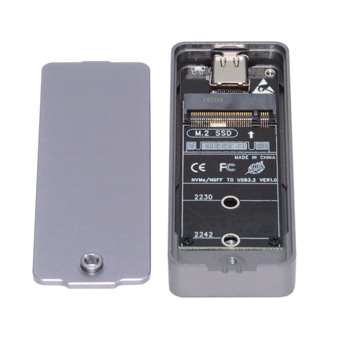 Cablecy 20Gbps Type-C USB3.2 USB4 to NVME M-key M.2 NGFF SATA SSD PCBA Enclosure