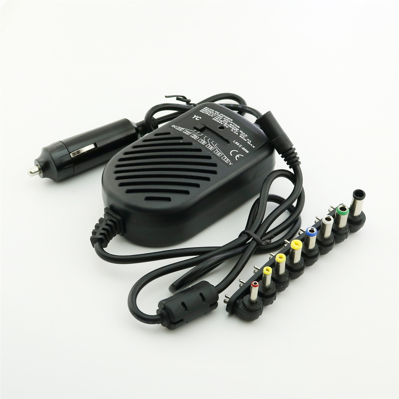 80W Universal Laptop Notebook Car Auto Charger DC Power Supply Adapter 15V-24V