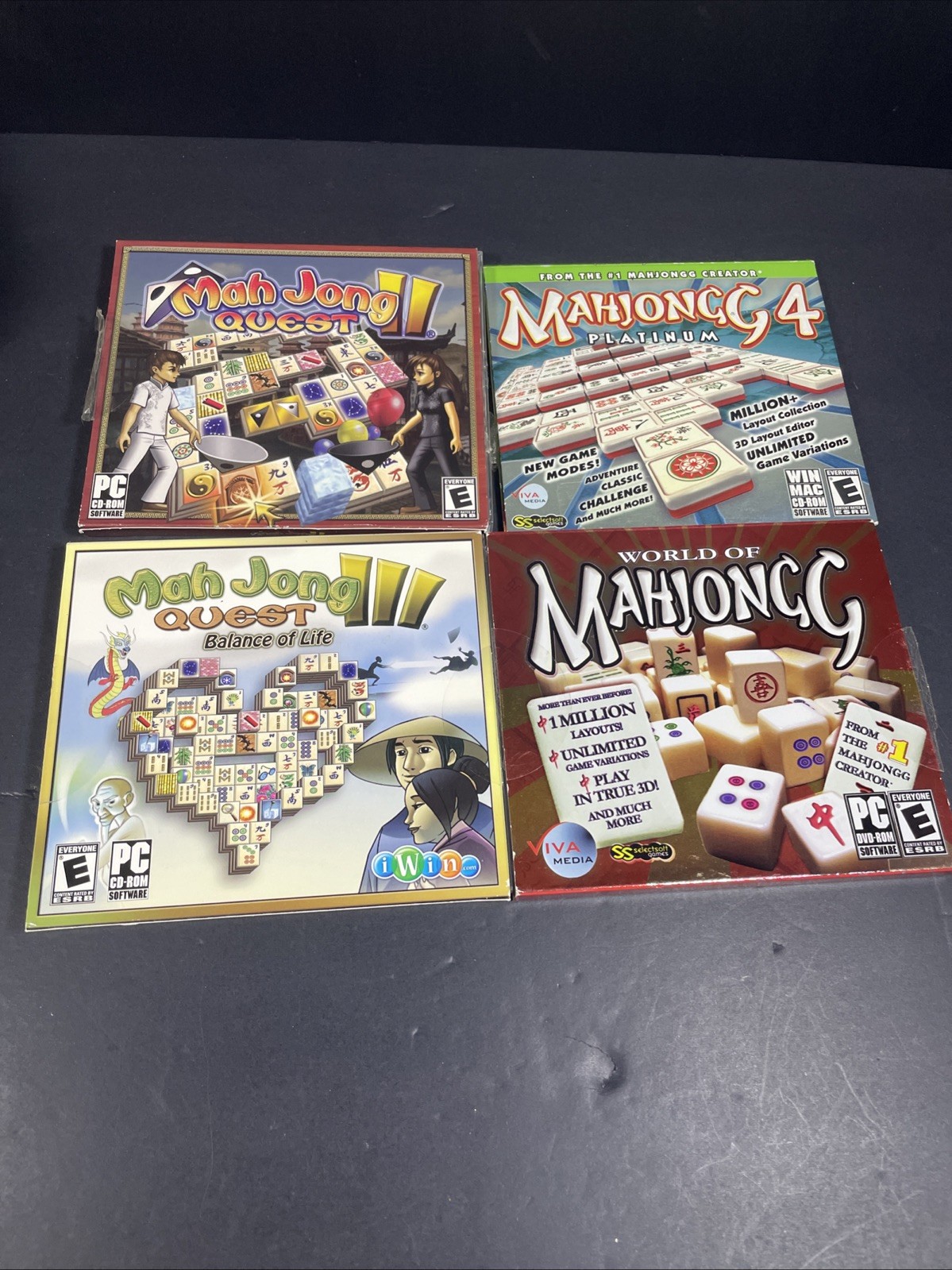 PC Games Lot Of 4 Windows MAC CD-ROM MahJongg Quest Set