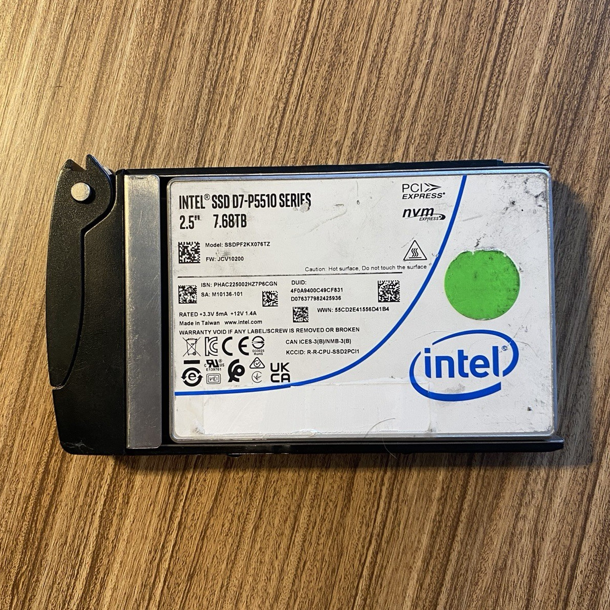 Intel SSD D7-P5510 7.68TB 2.5in U.2 PCIe NVMe Internal SSD SSDPE2KX076T