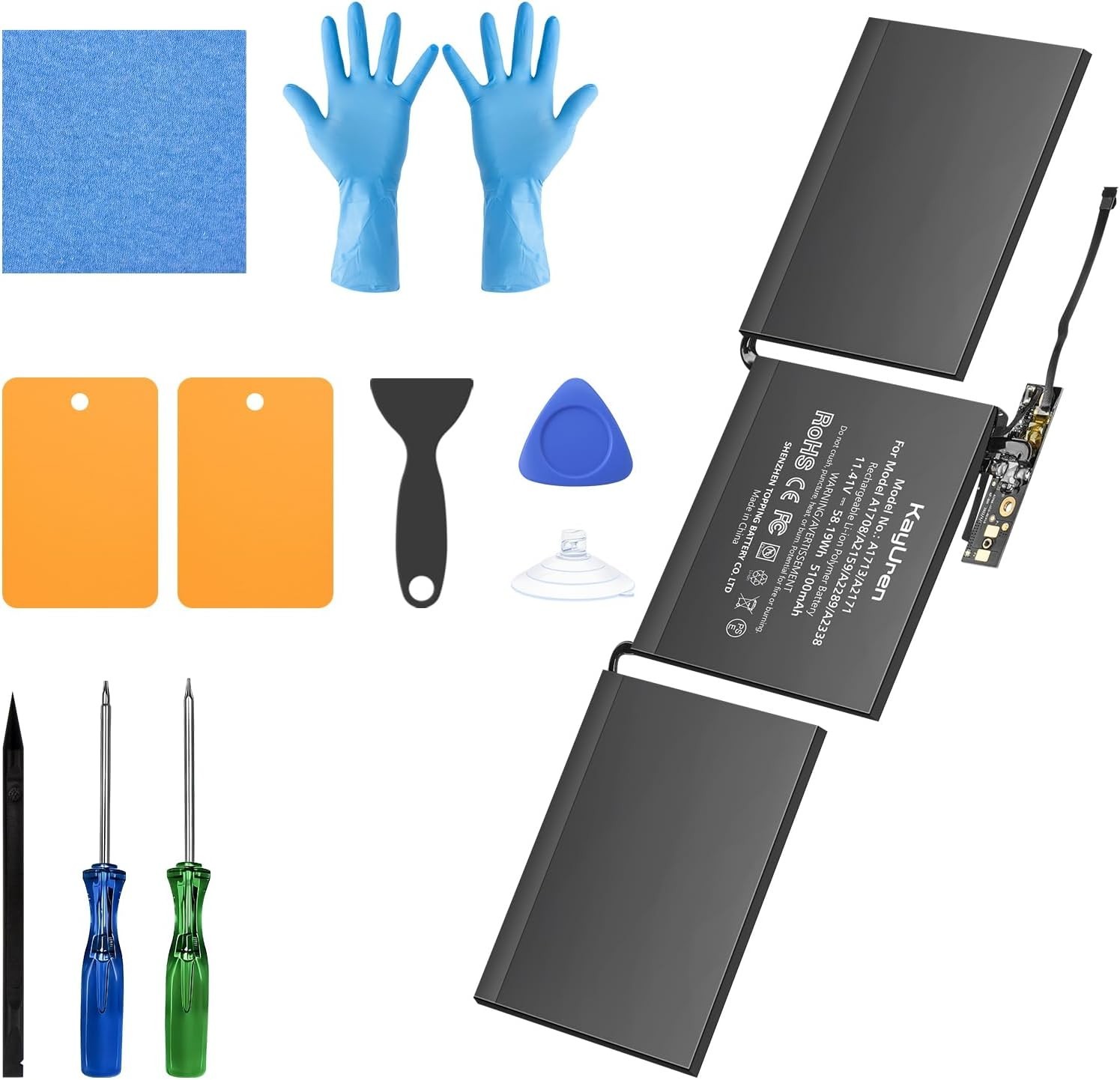 A1713 A2171 Battery Replacement for MacBook Pro A2338 13-inch 2022 2020 +Tools