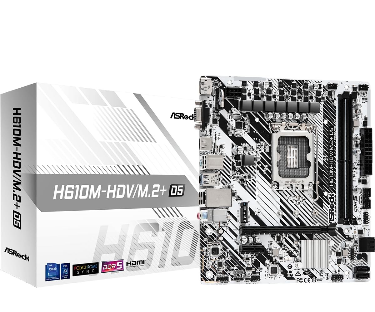 H610M-HDV/M.2+ D5 LGA 1700 Micro ATX DDR5 Intel H610 SATA 6Gb/s Micro