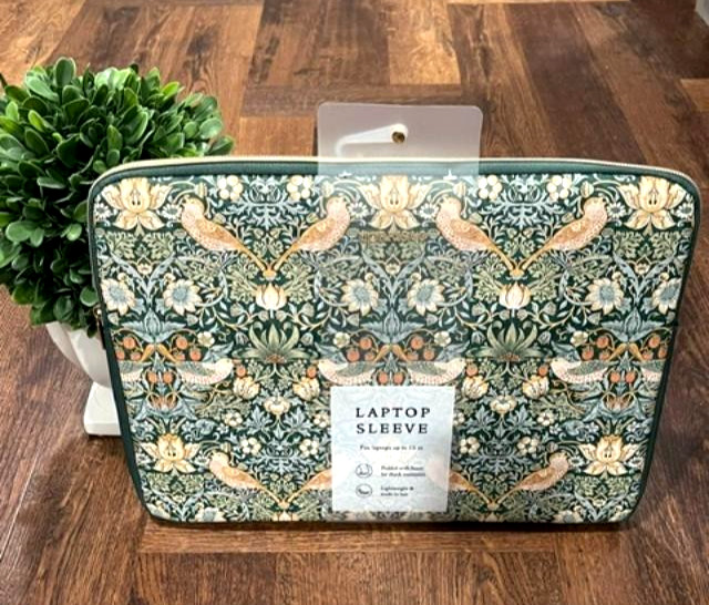 NEW William Morris & Co ~ STRAWBERRY THIEF ~ LAPTOP SLEEVE/CASE  Fits up to 15"