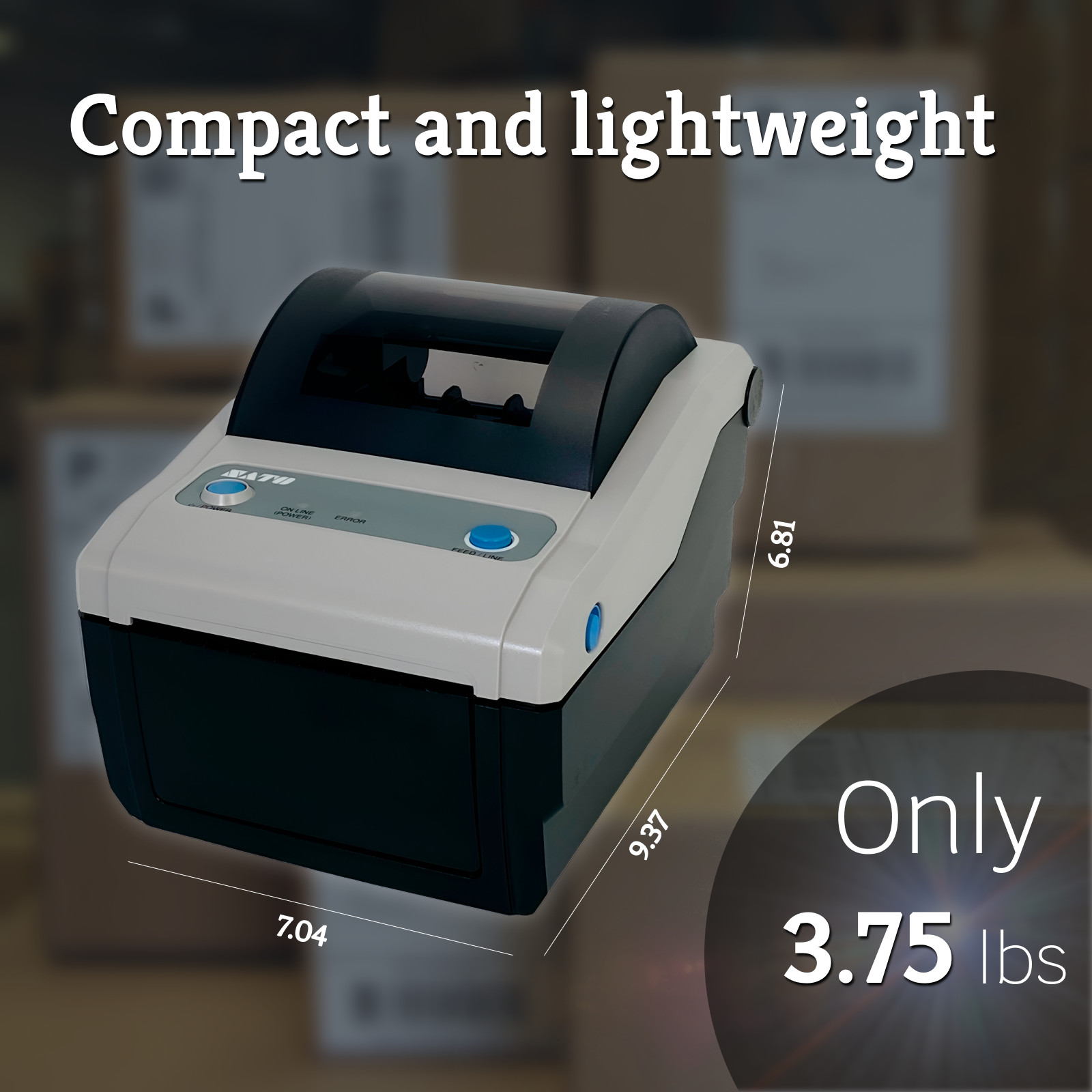 Compact Comercial Shipping Label 4x6 Printer 300 dpi USPS UPS FedEx Stamps