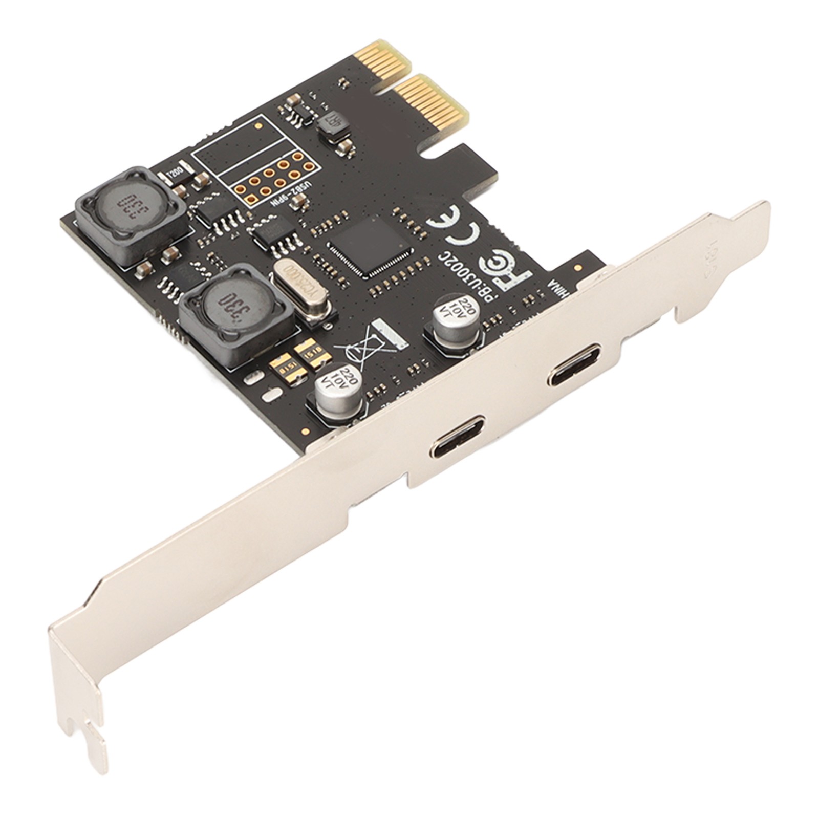 PCI E To Type C Expansion Card Super Speed 5Gbps 2 Ports Independent Intelligent