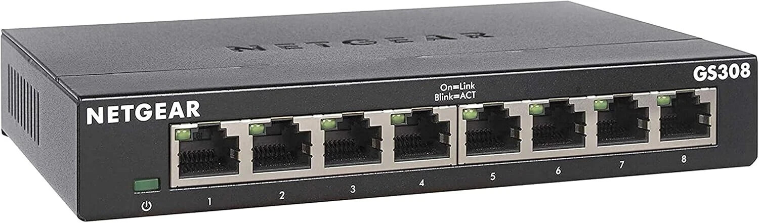 NETGEAR Ethernet Splitter 8-Port Gigabit Unmanaged Home Network Switch (GS308P)