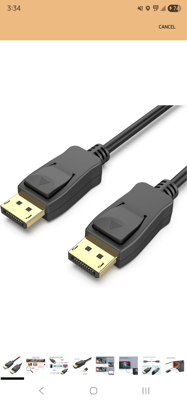 DisplayPort to DisplayPort Cable