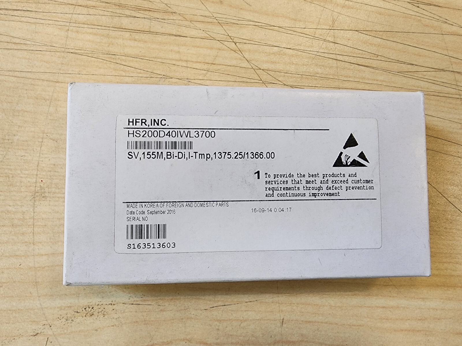 HFR, Inc. HS200D40IWL3700 SFP Module NEW