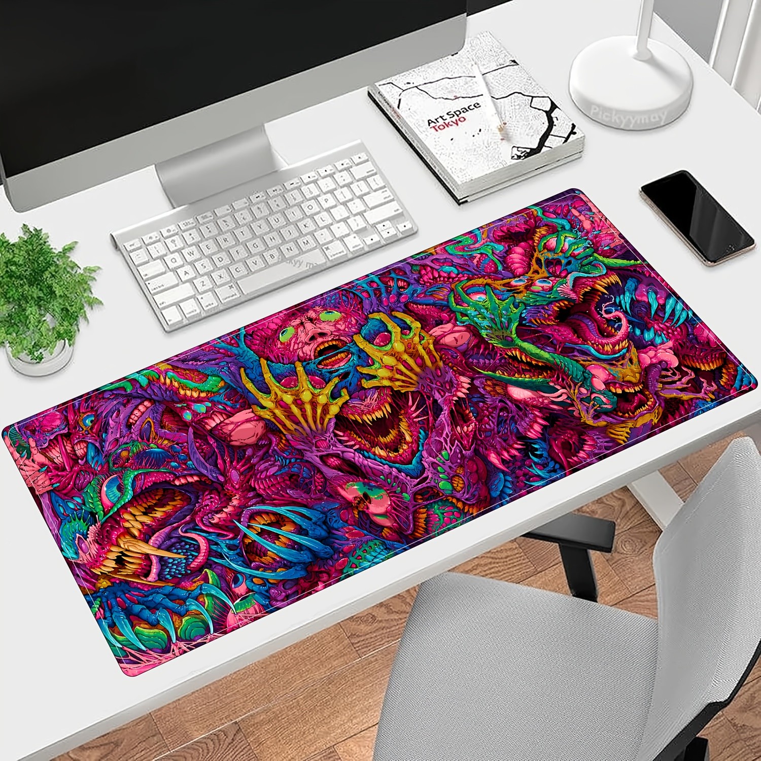1pc Multiple Sizes Large Gaming Mouse Pad with Monster Bloodline Pattern, Non-
