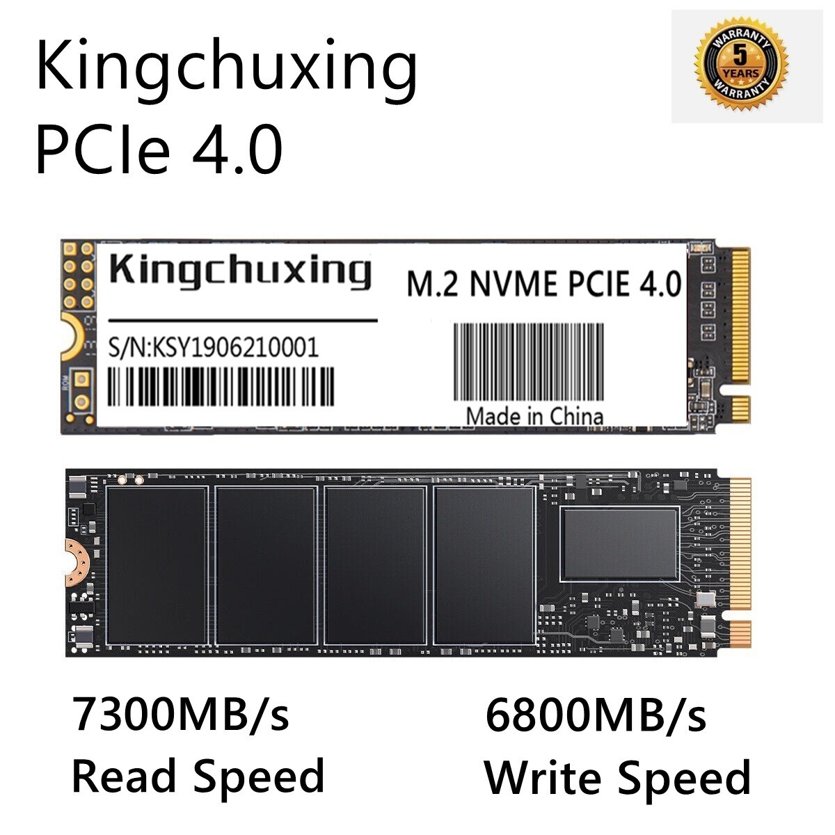 Kingchuxing 2TB M.2 NVMe PCIe 4.0 1TB 2280 Internal Solid State Drive 7300MB/s