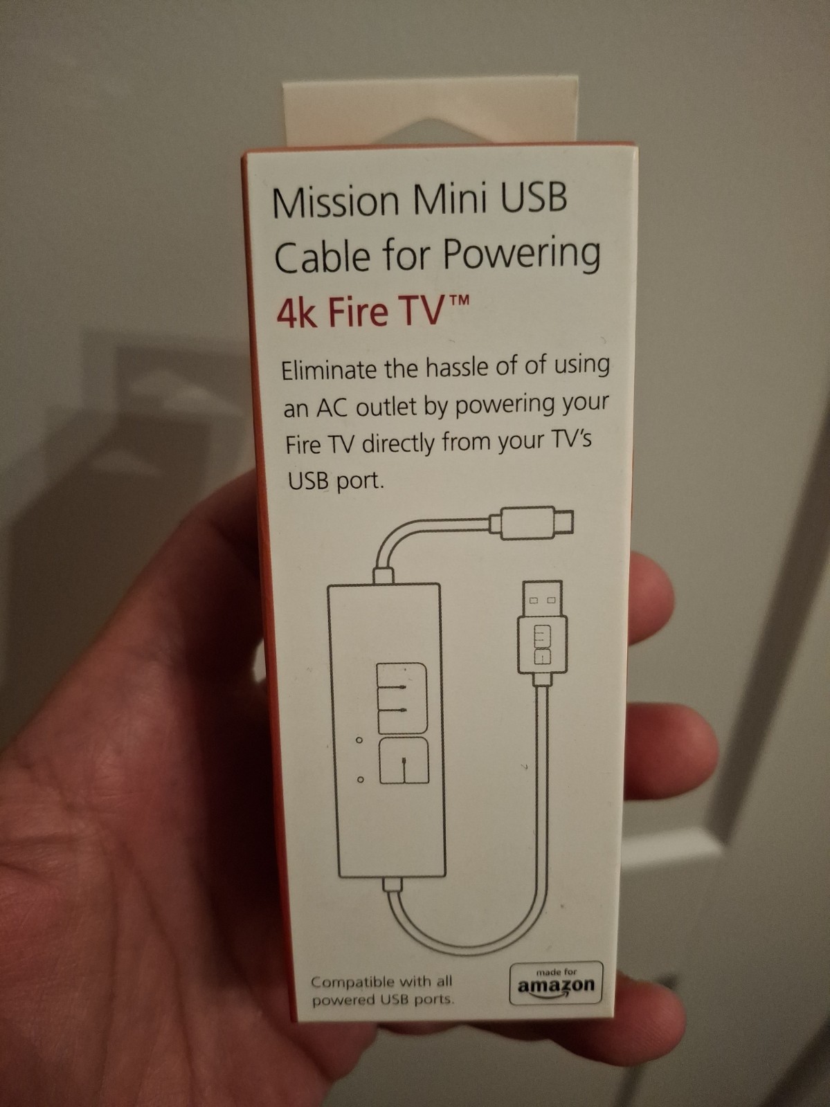 Mission Mini USB Cable For Powering 4K Fire TV