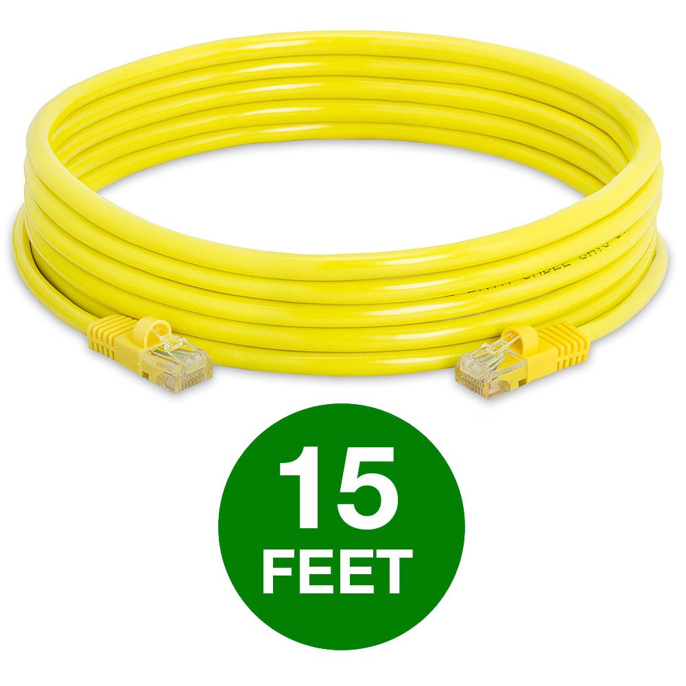 5 Pack Cat5e Ethernet Cable 1.5-15ft Fast Internet LAN Cord with RJ45 Connectors