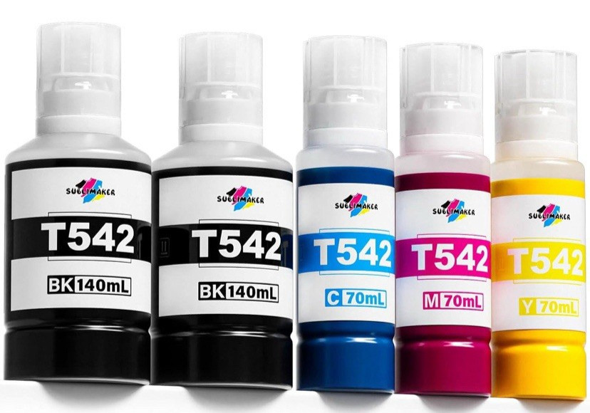 SUBILIMAKER T542 Sublimation Ink Set 5 Bottles 2x140ml 3x70ml for Epson Ecotank