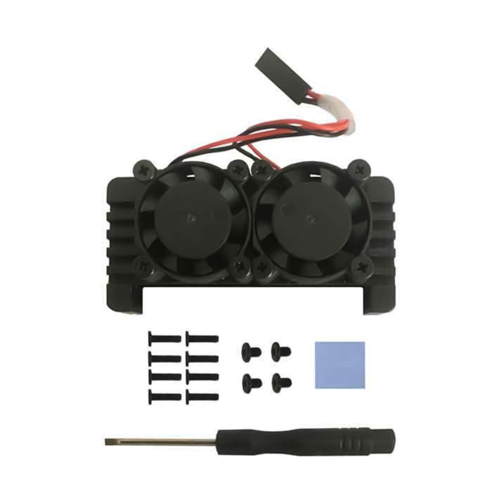 Aluminum Heatsink Case Shell With Double Cooling Fans For Raspberry Pi Zero 2W