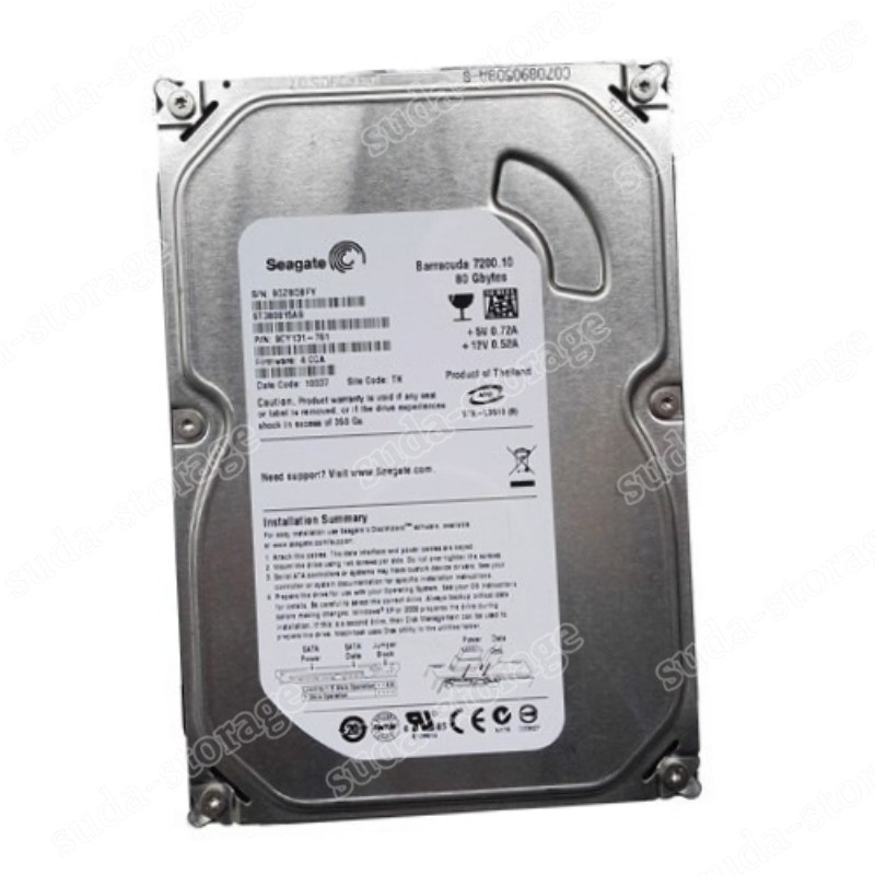 1PCS Seagate Barracuda 7200.10 80GB ST380815AS 7200RPM SATA 3.5" Internal Hard