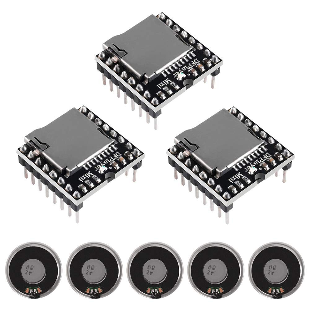 3PCS Mini MP3 Player Audio Module with 5PCS Metal Shell Round Internal Magnet...