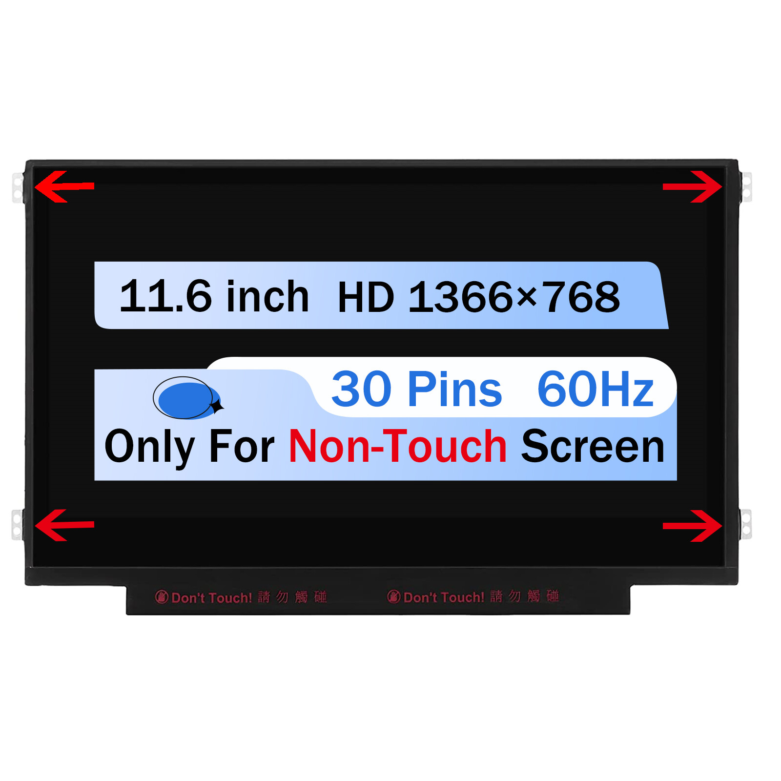 Screen Replacement 11.6" HD For HP Stream 11 11-R011ca LED LCD Non-Touch 30 Pins