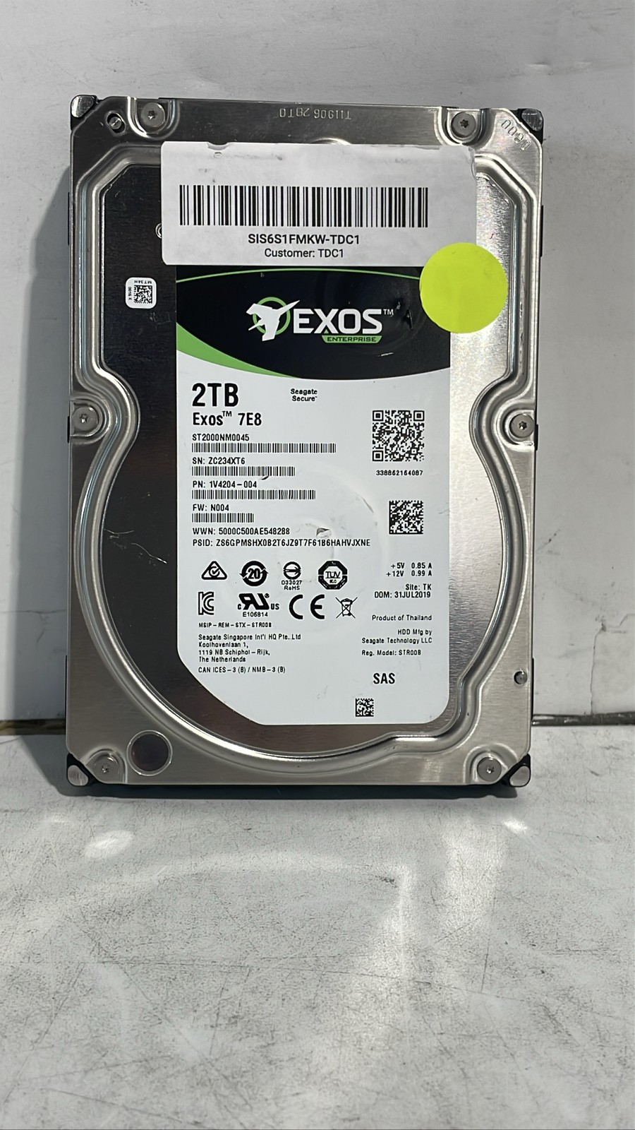 Seagate Exos ST2000NM0045 2TB 3.5-Inch Internal SAS Hard Disk Drive Unit