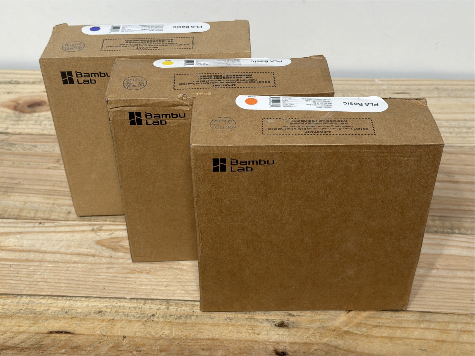 3x Bambu Labs PETG Basic Filament Bundle - Purple Yellow Orange 1.75mm 1kg