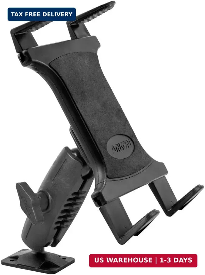 ARKON Mounts Heavy-Duty Tablet Mount, Permanent Drill Base AMPS Mount for Vehicl