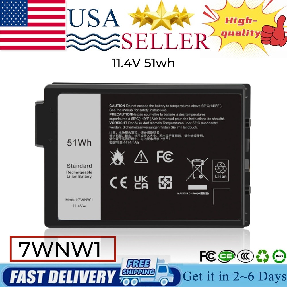 LOT 10X For Dell Latitude 5424 5420 7424 Rugged Tablet 3cell 51Wh Battery 7WNW1