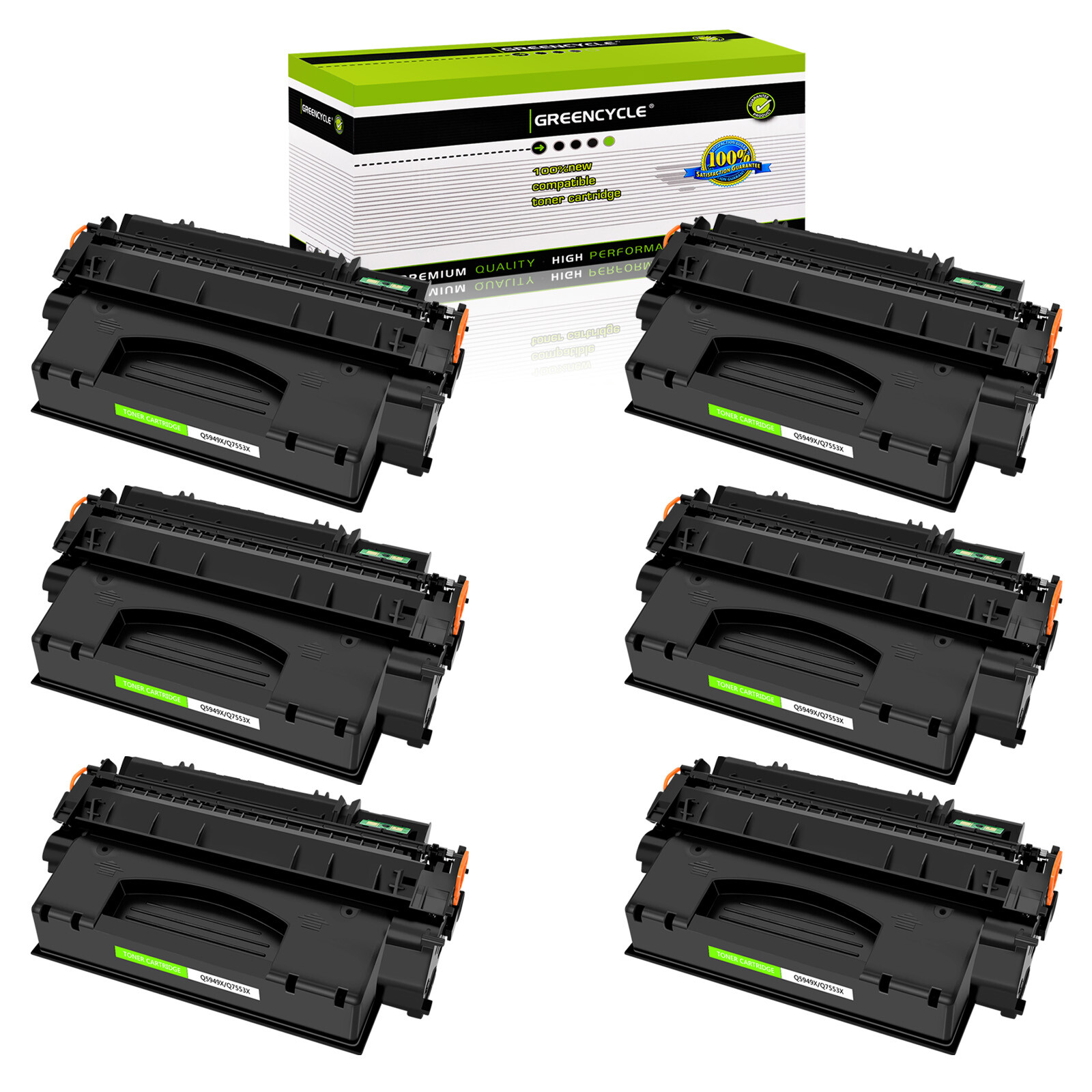 6PK Q5949X Toner Cartridge Compatible For HP 49X LaserJet 1320 1320N 1320T 3390