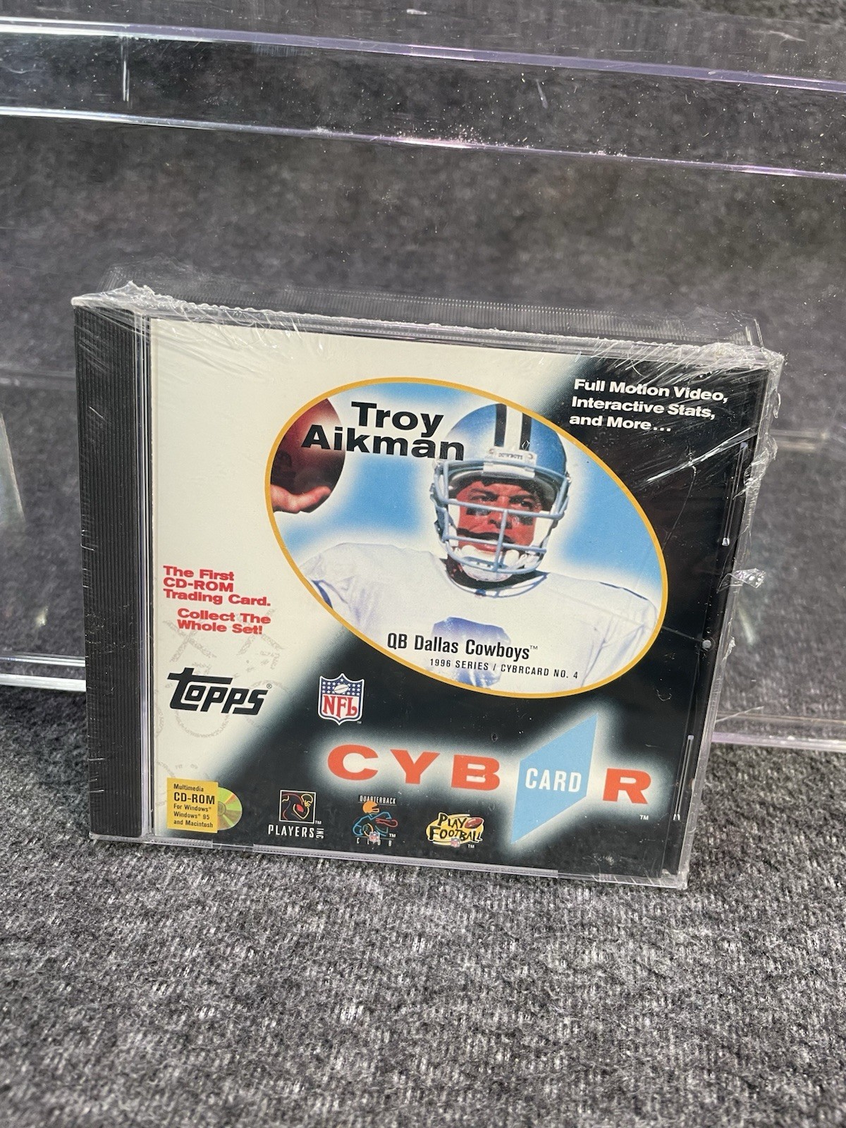 Topps First CD-ROM Trading Card CyberCard Troy Aikman Topps #4 Football 1996 New