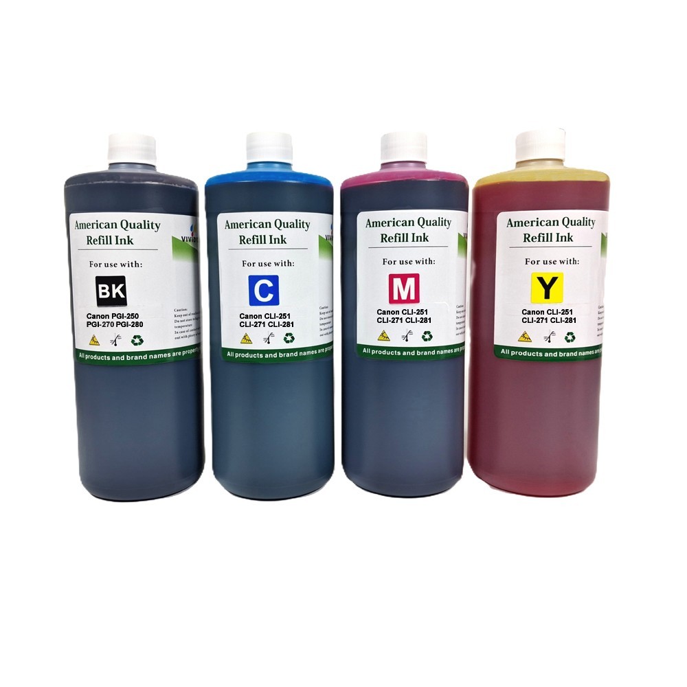 4X1000ml Ink Refill Kit Bottles for Canon PGI-250 CLI-251 PGI-270 CLI-271-BKCMY