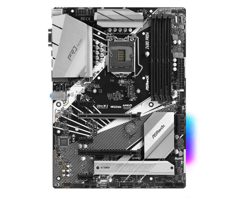 ASRock Z490 PRO4 Motherboard Intel Z490 DDR4 LGA 1200 M.2 ATX Core D-Sub USB 3.2