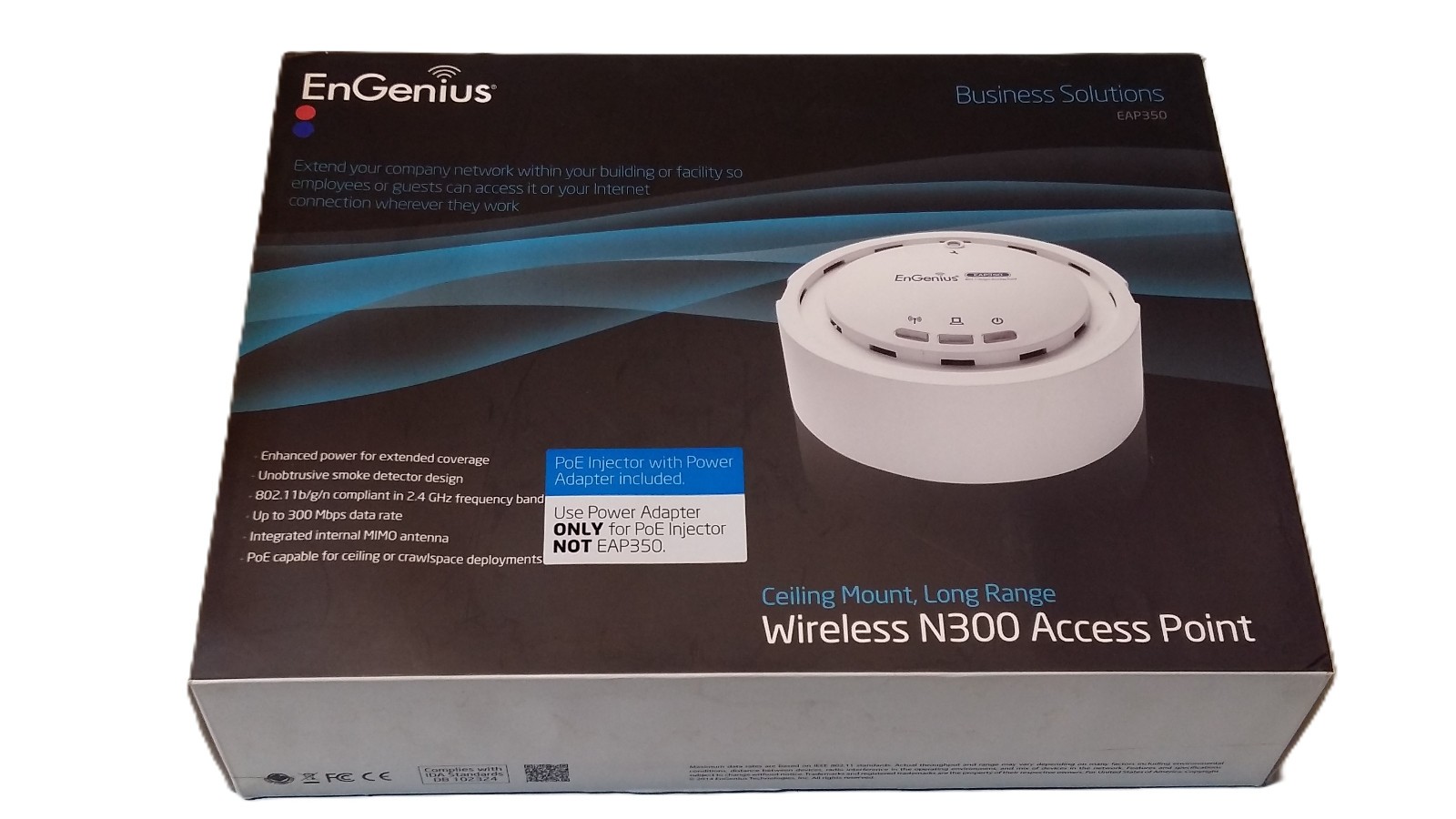 EnGenius EAP350 N300 High-Power Wireless Gigabit Indoor Access Point
