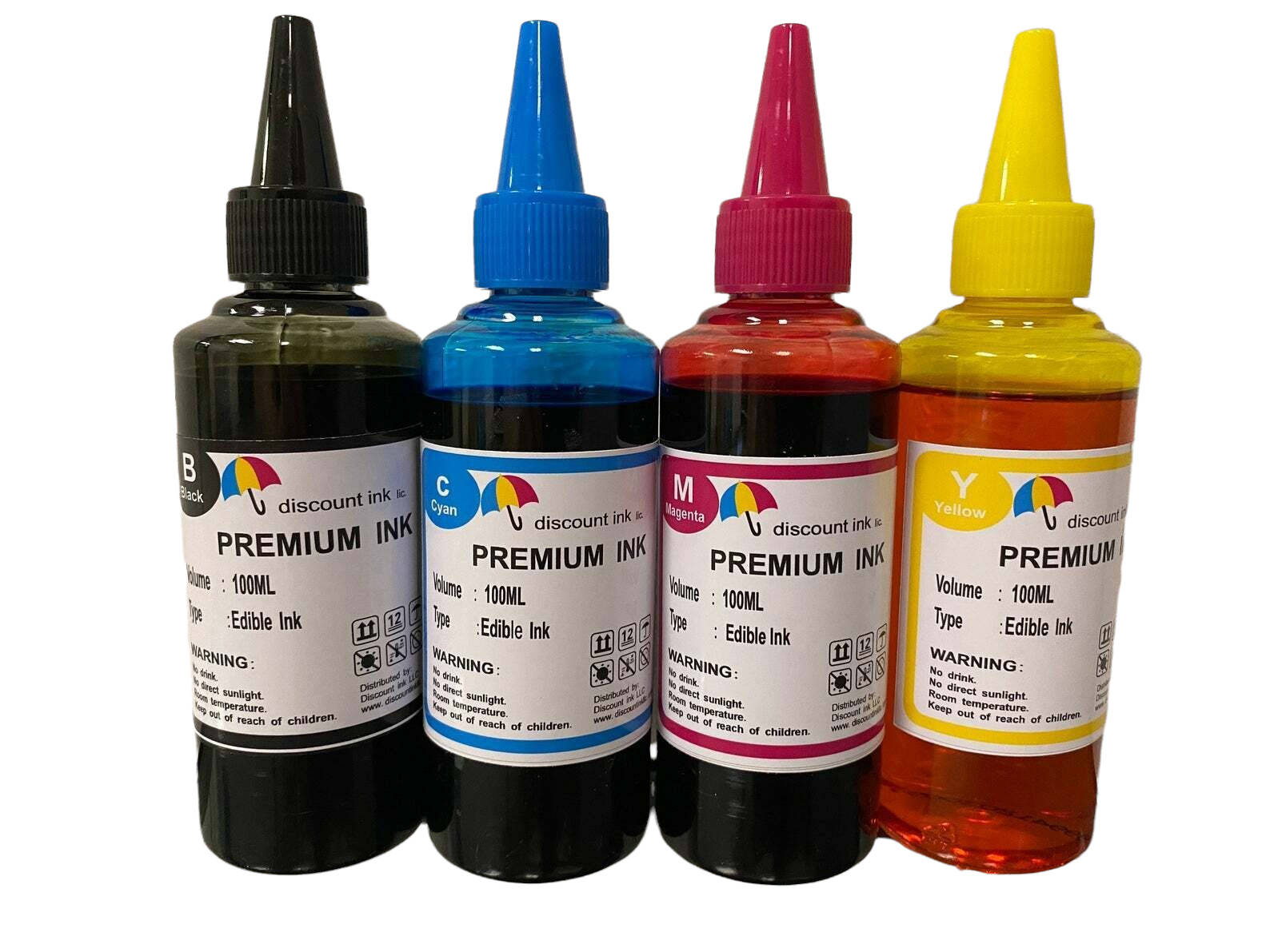Edible Ink Refill Kit for Epson Canon Printers 4x100ml Ink Bottles set