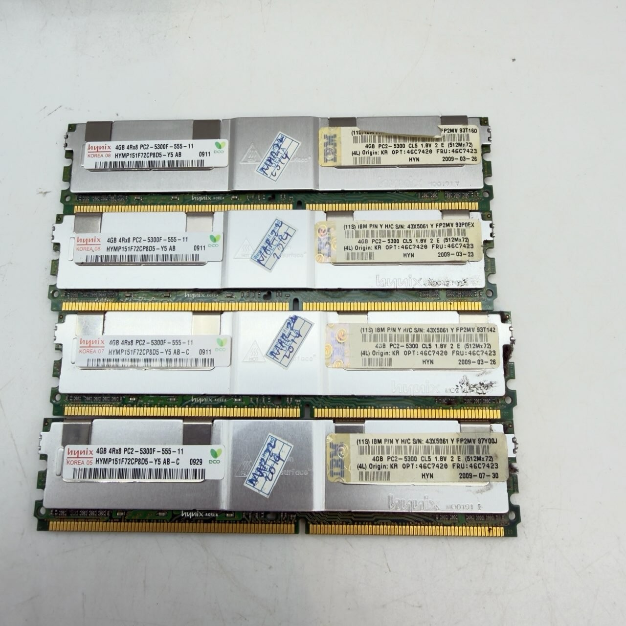 4x Hynix 4GB PC2-5300F FB-DIMM Server RAM IBM 46C7423 HYMP151F72CP8D5-Y5