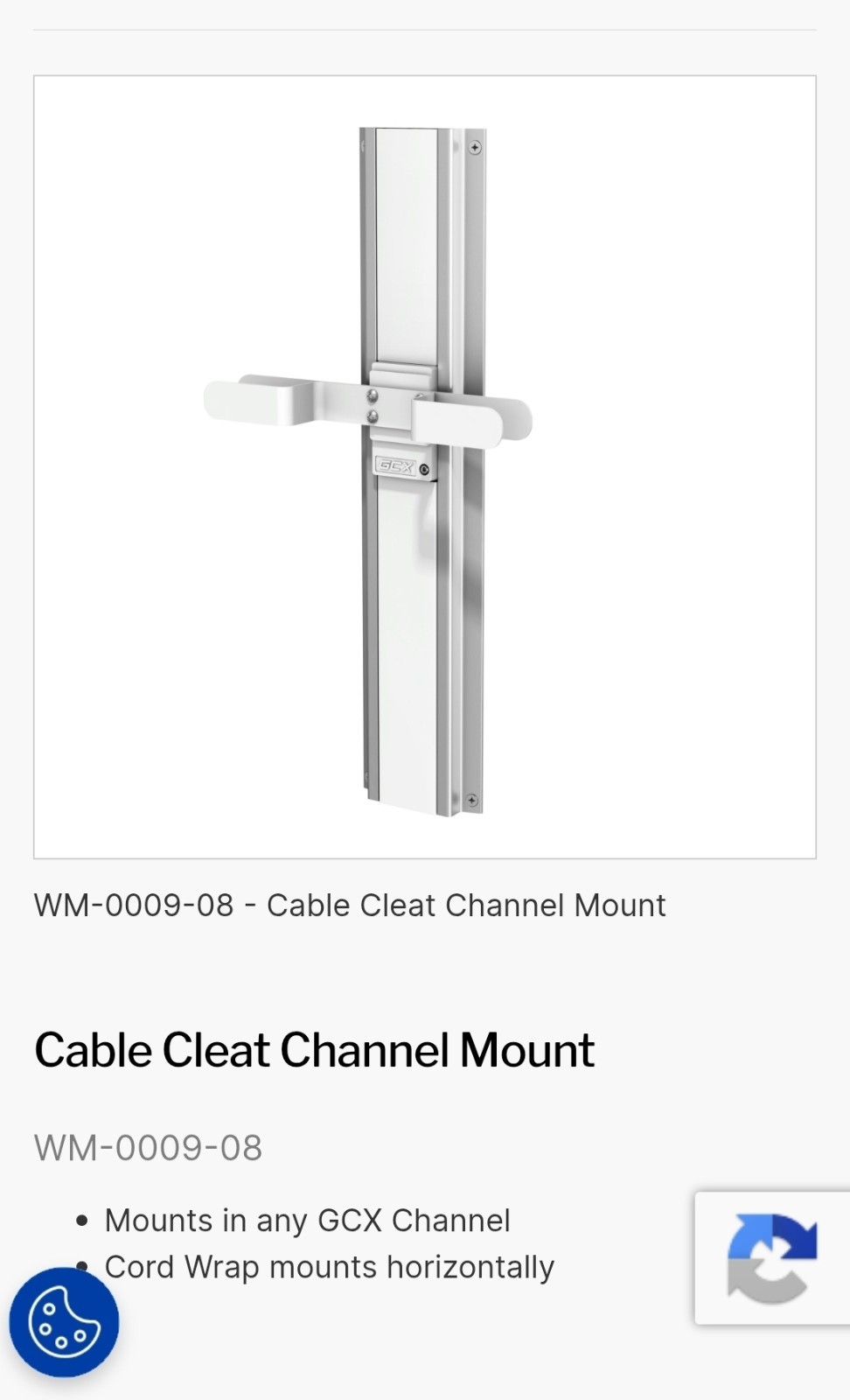 Cable Cleat Channel Mount Wall Mount White Plastic 12in MPN WM-0009-08 Qty 1