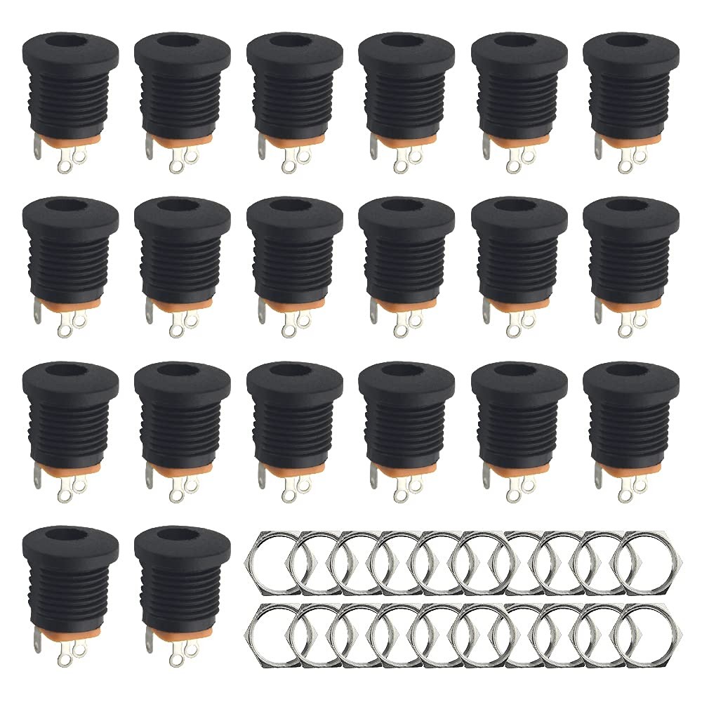WMYCONGCONG 20 PCS DC Power Jack 5.5mm x 2.1mm 3 Pin Female Barrel Jack...