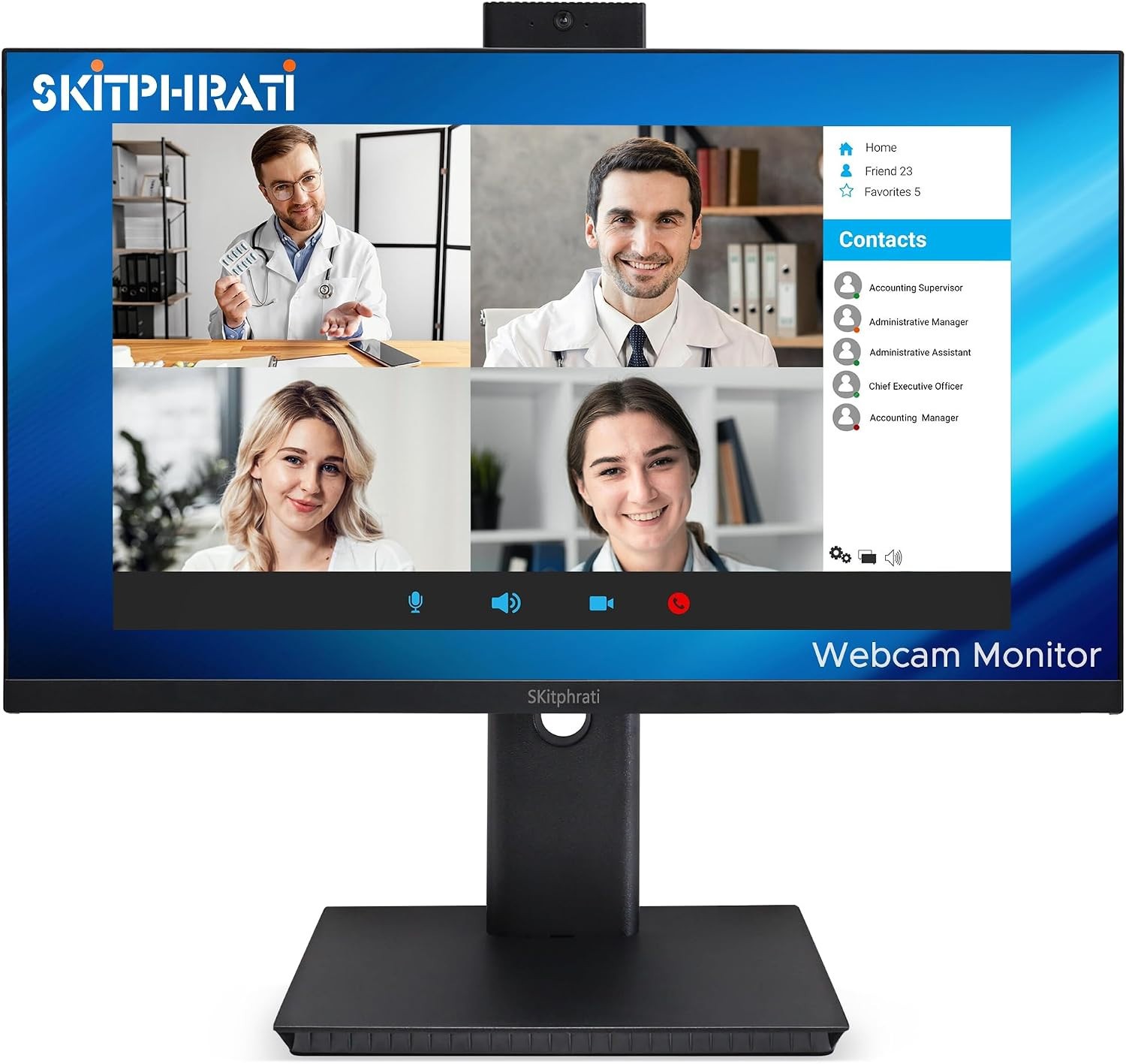 27 Inch Business Webcam Monitor, 1080P IPS 120HZ, 27 Inch, Black