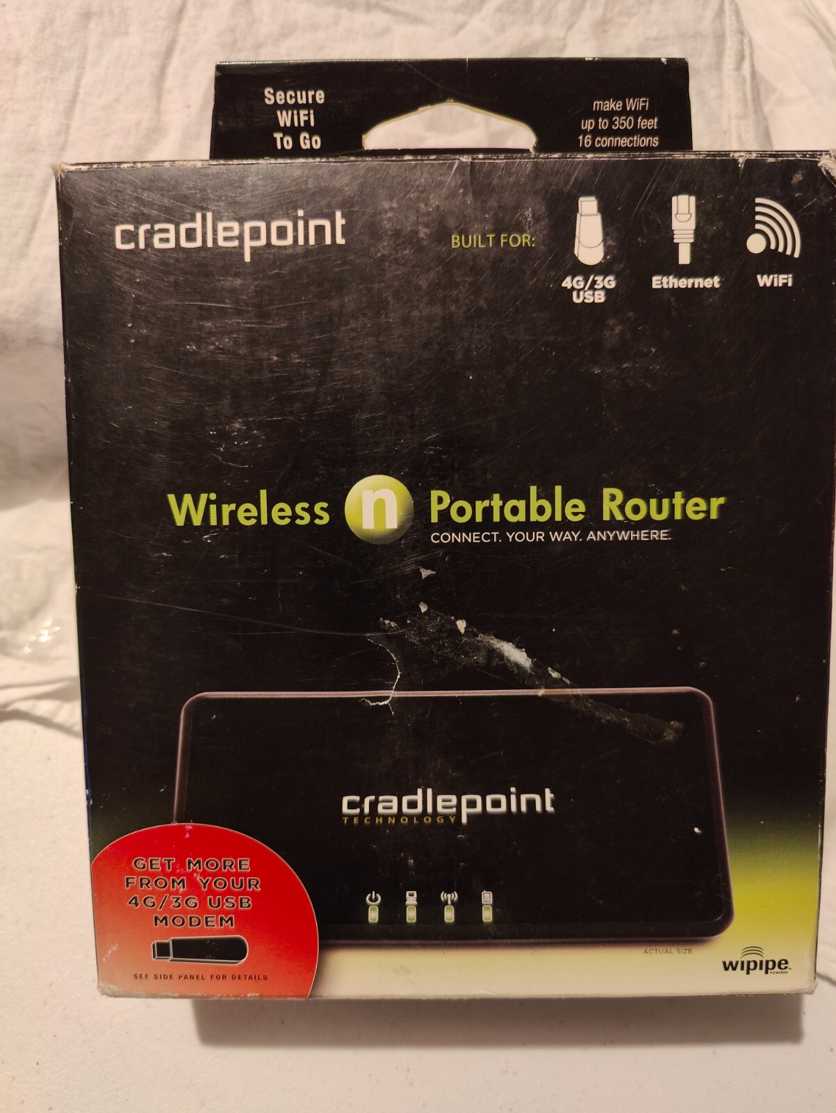 Cradlepoint CTR35 Single Port Wireless N Portable Router Wipipe Powered