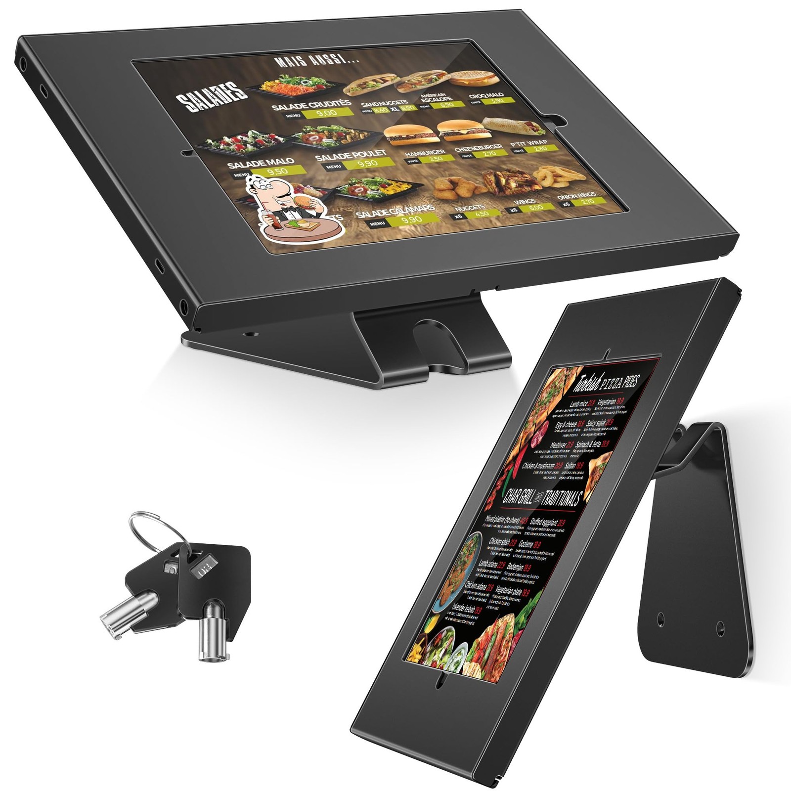 Anti-Theft Tablet Stand – iPad Locking & Security Stand, Countertop & Wall Mo...