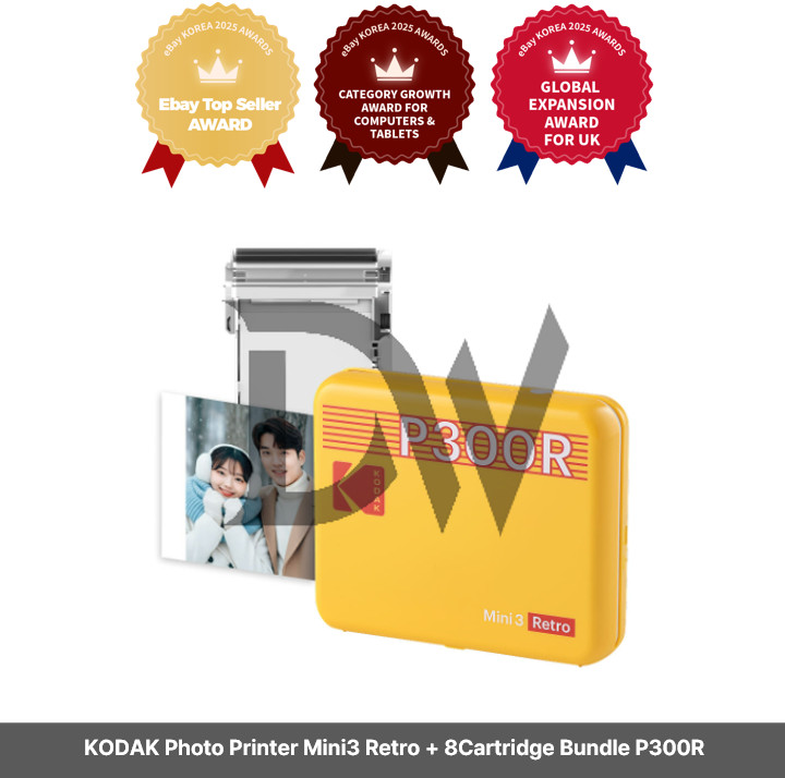 KODAK Photo Printer Mini3 Retro + 8Cartridge Bundle P300R Express / Genuine 