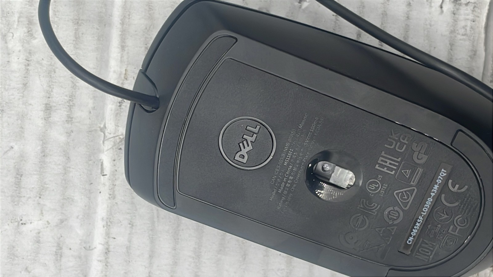 Dell MS116 MS116t1 3 Button Scroll Wheel Wired USB Optical Computer Mouse Black