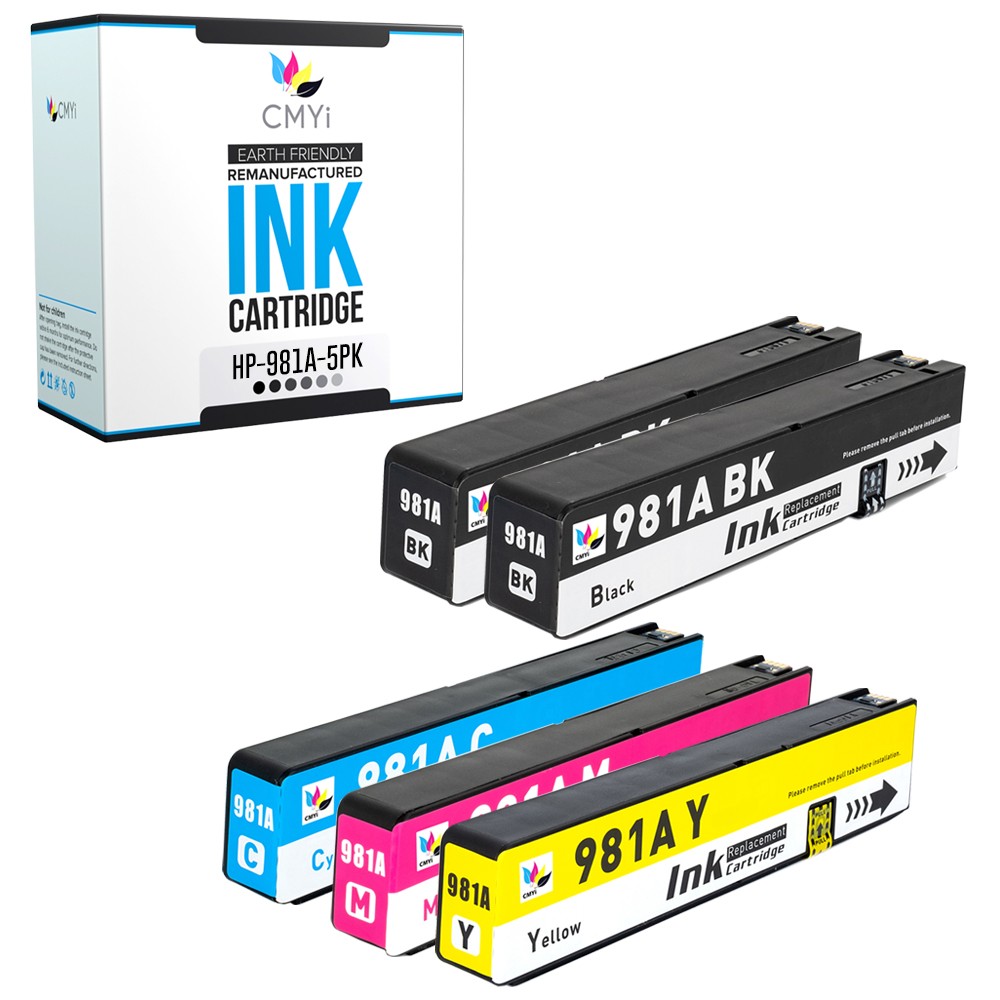 5-Pack Compatible CMYi 981A Ink fits HP PageWide Enterprise Color 556dn 556xh