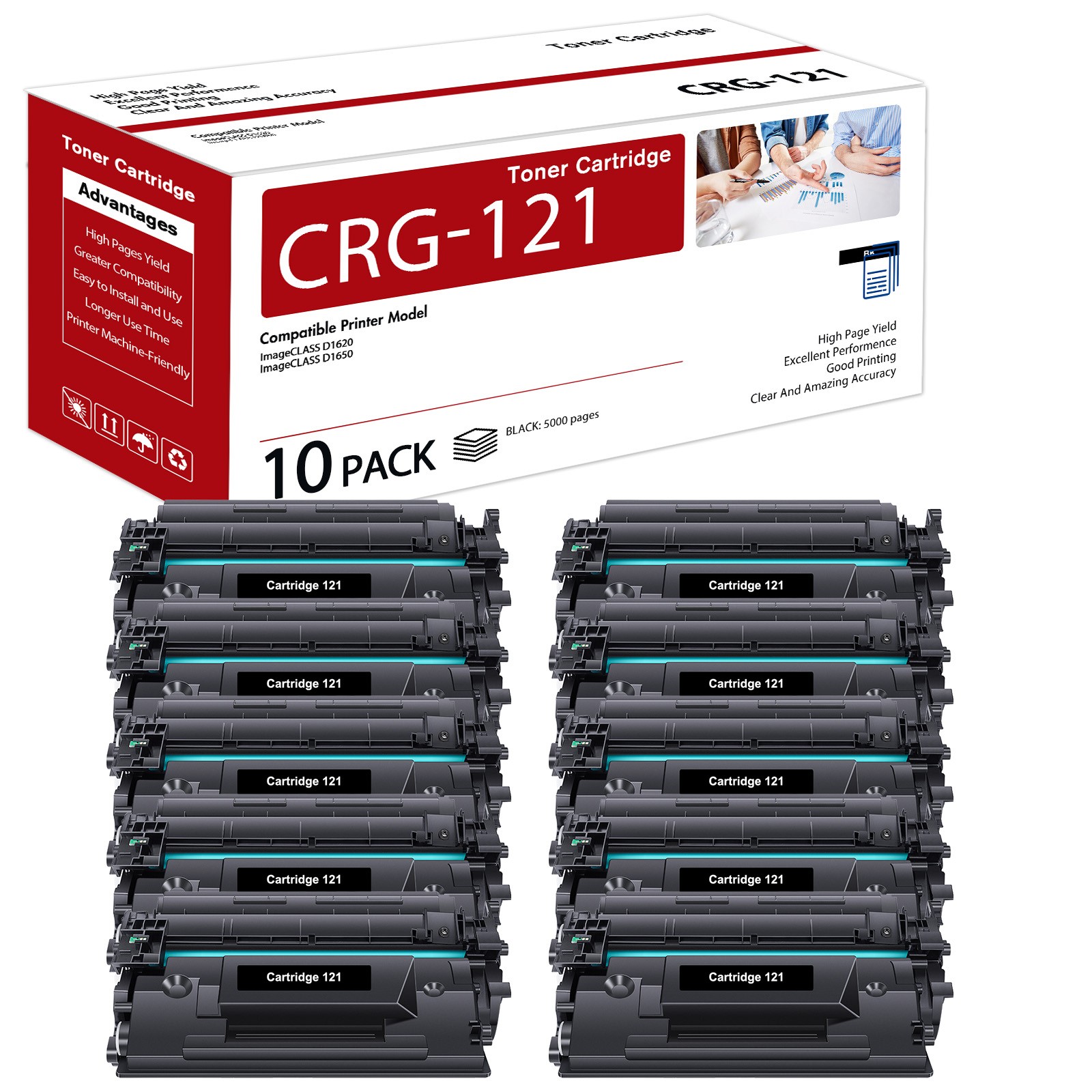CRG 121 Toner Cartridge Compatible for Canon ImageCLASS D1620 D1650 3252C001 Lot