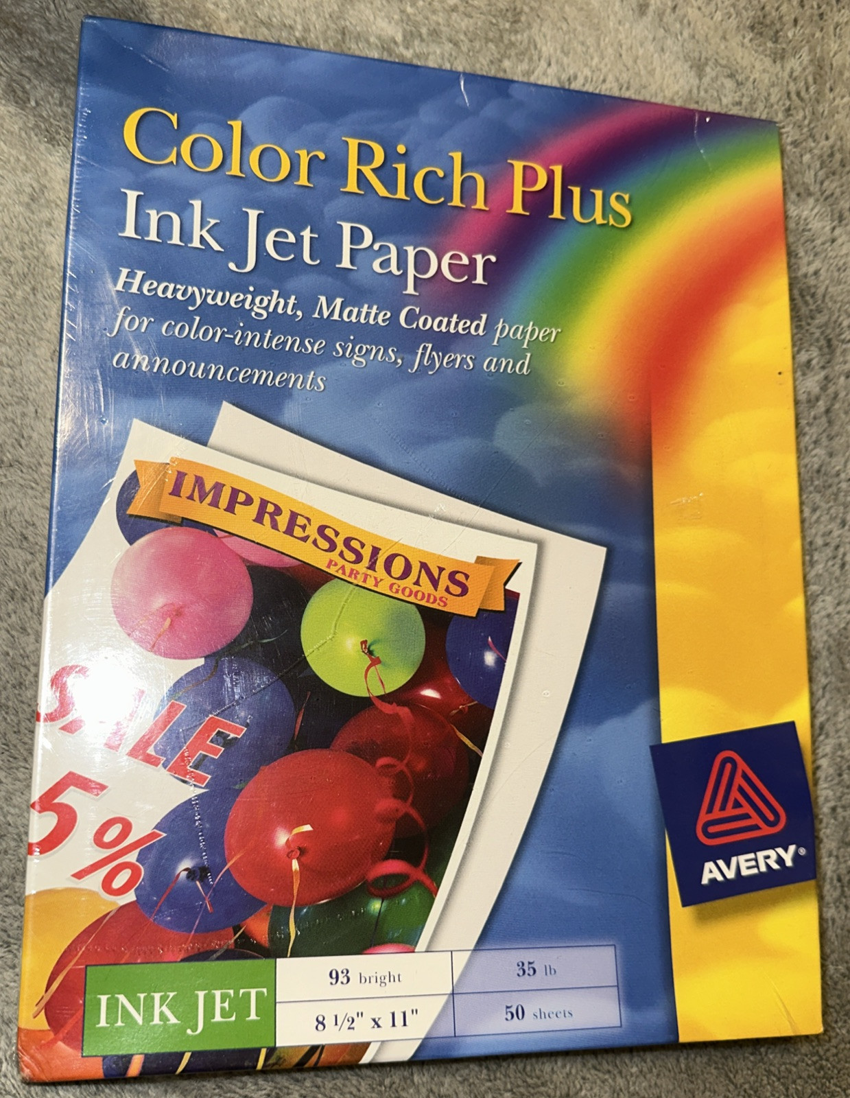 Avery 3145 Heavyweight Matte Color Rich Ink Jet Paper (50 sheets) Factory Sealed