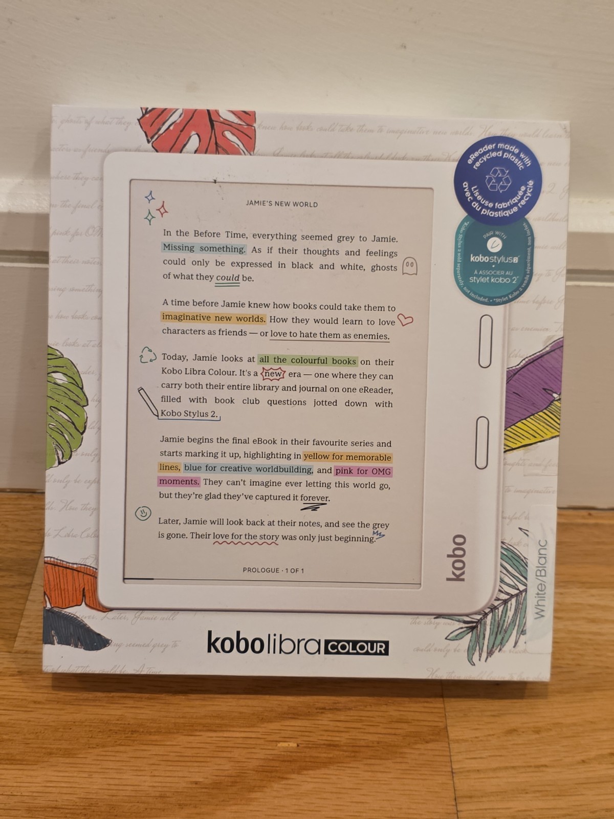 Kobo Libra Colour eReader 7" Glare-Free Colour E Ink - White (Open Box)