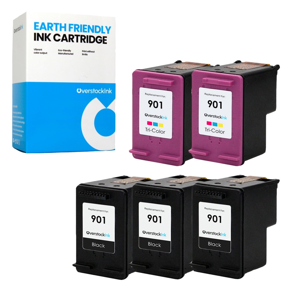 5X Compatible OSI HP 901 Printer Cartridges Combo Pack for OfficeJet J4535 J4585