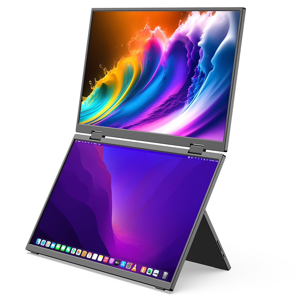 MINIX SF15 Foldable Portable Monitor,Dual 15.6 in 1920*1080 IPS Screen 178° View