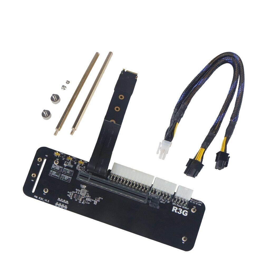 For NVMe External Graphics Card Stand PCIe3.0 x4 Riser Laptop PC R43SG M.2 key M