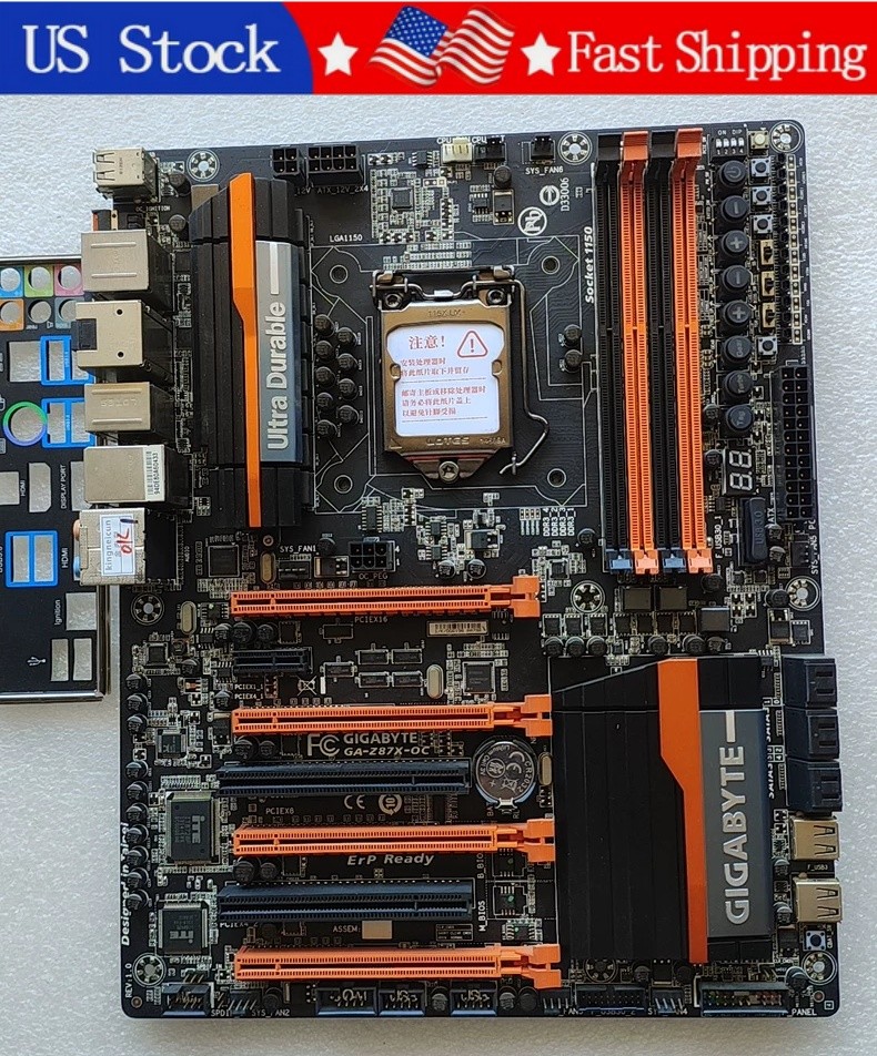 Used Gigabyte GA-Z87X-OC LGA1150 Z87 ATX DDR3 Overclock Motherboard USB3.0 SATA3
